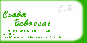 csaba babocsai business card